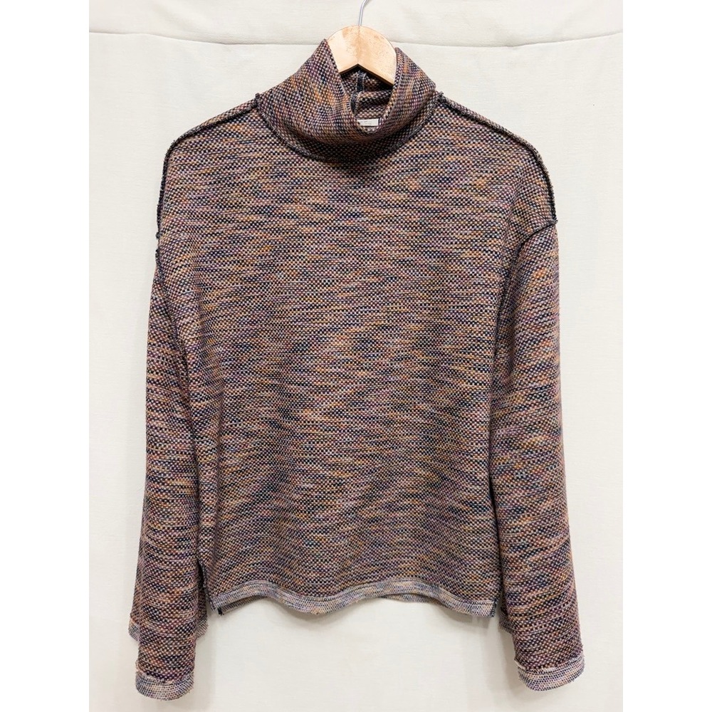 Free People Women's Sweater Mock Neck Multi-Color Knit Boho We The Free Small